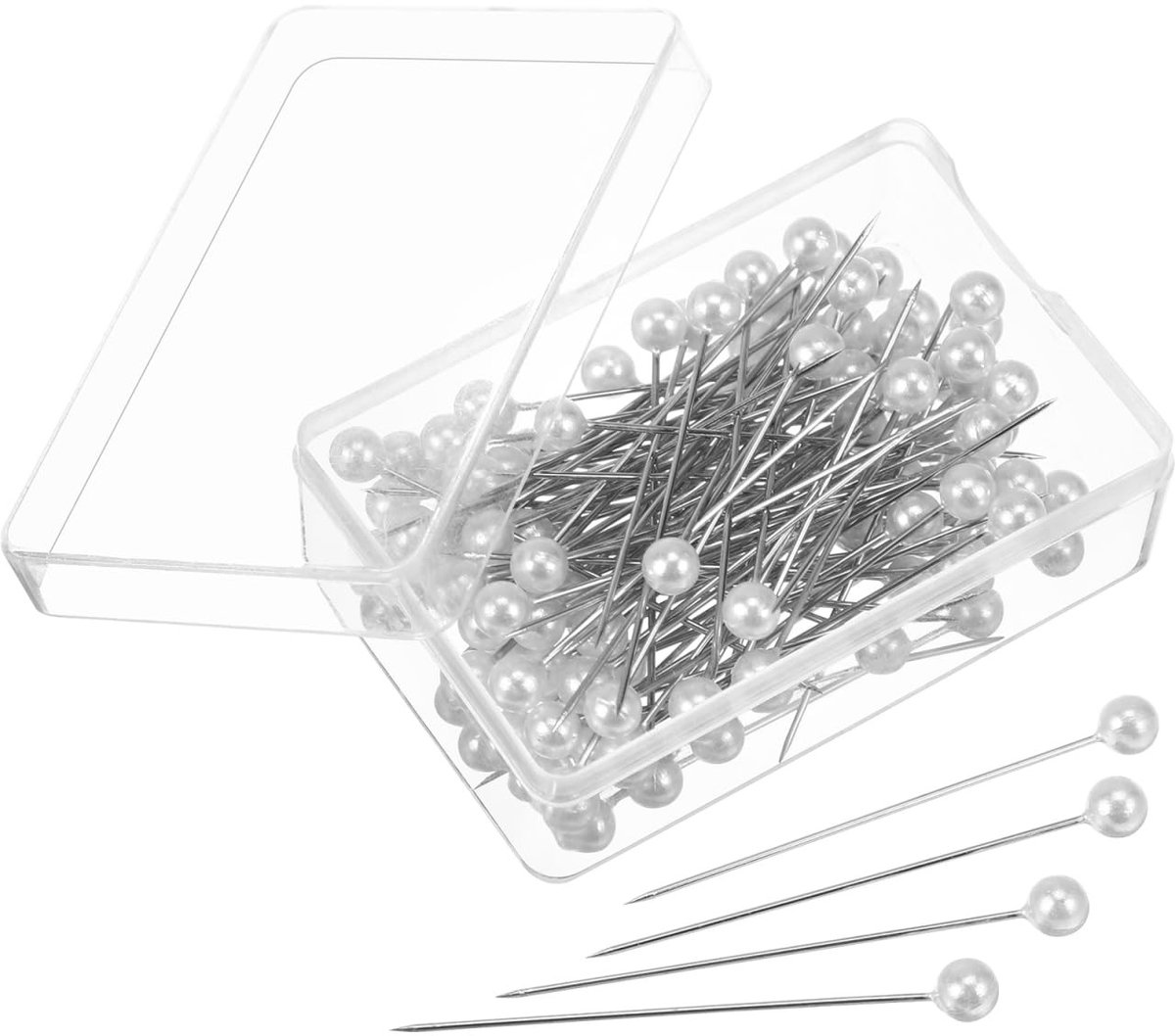 Dailygoods- Kralennaalden 100 stuks - Parelkopnaalden - Duurzaam ontwerp - Hittebestendig - Praktische opslag - Voor DIY sieraden en handwerk - Sieradennaalden