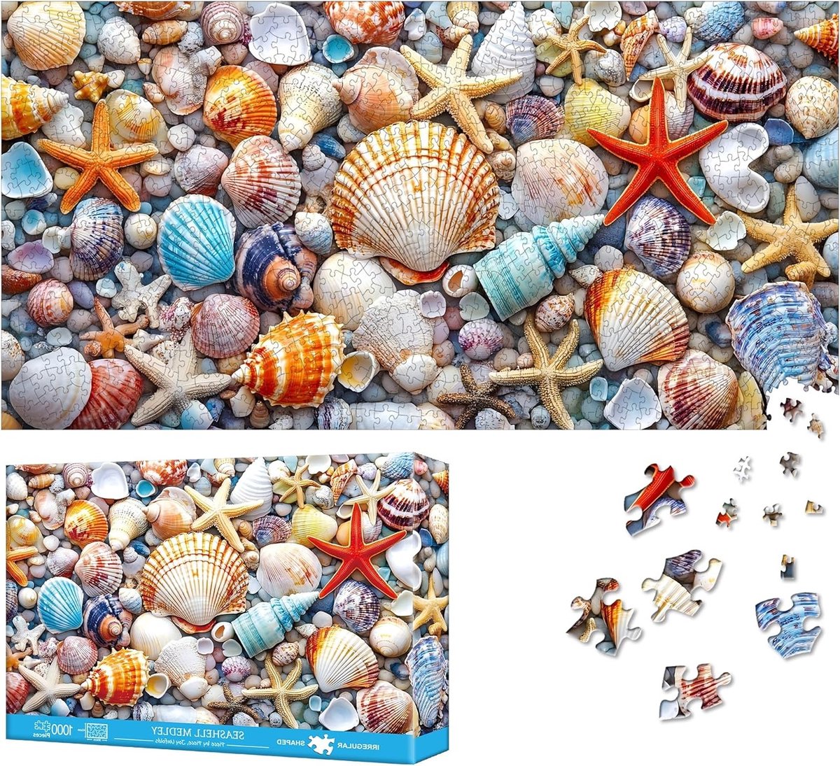 Shell Puzzels voor Volwassenen - 1000 Stukken Jigsaw Puzzel met Sterrenbeeld, Uitdagende Gezinsactiviteit, Perfect voor Decoratie en Cadeau, 80 x 41 cm
