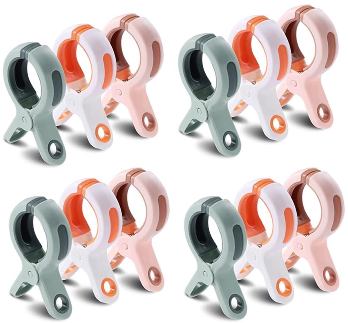 Dailygoods- Handdoekklemmen Grote Grip - 12 Stuks - Antislip Klemmen - Winddichte Clips - Lichtgewicht - Robuuste Constructie - Wasklemmen
