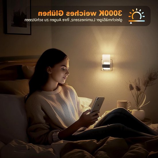 Dimbaar Nachtlampje met Automatische Sensor voor Kinderen en Volwassenen, Warmwit Licht, 0-100 Lumen, Perfect voor Kinderkamer en Hal — afbeelding 4
