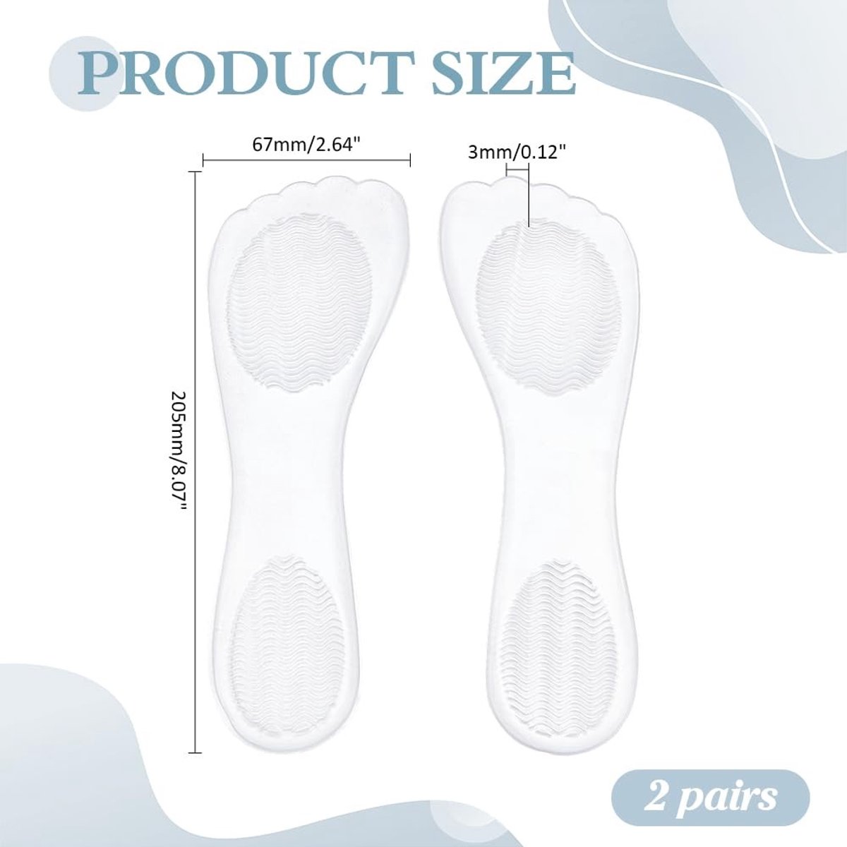 LIVIA HOME- Inlegzolen Antislip - Transparante Siliconen Balkussens - Zelfklevende Schoenpads - Comfortabele Inlegzolen - 2 Paar voor Hakken - Geschikt voor Avondschoenen