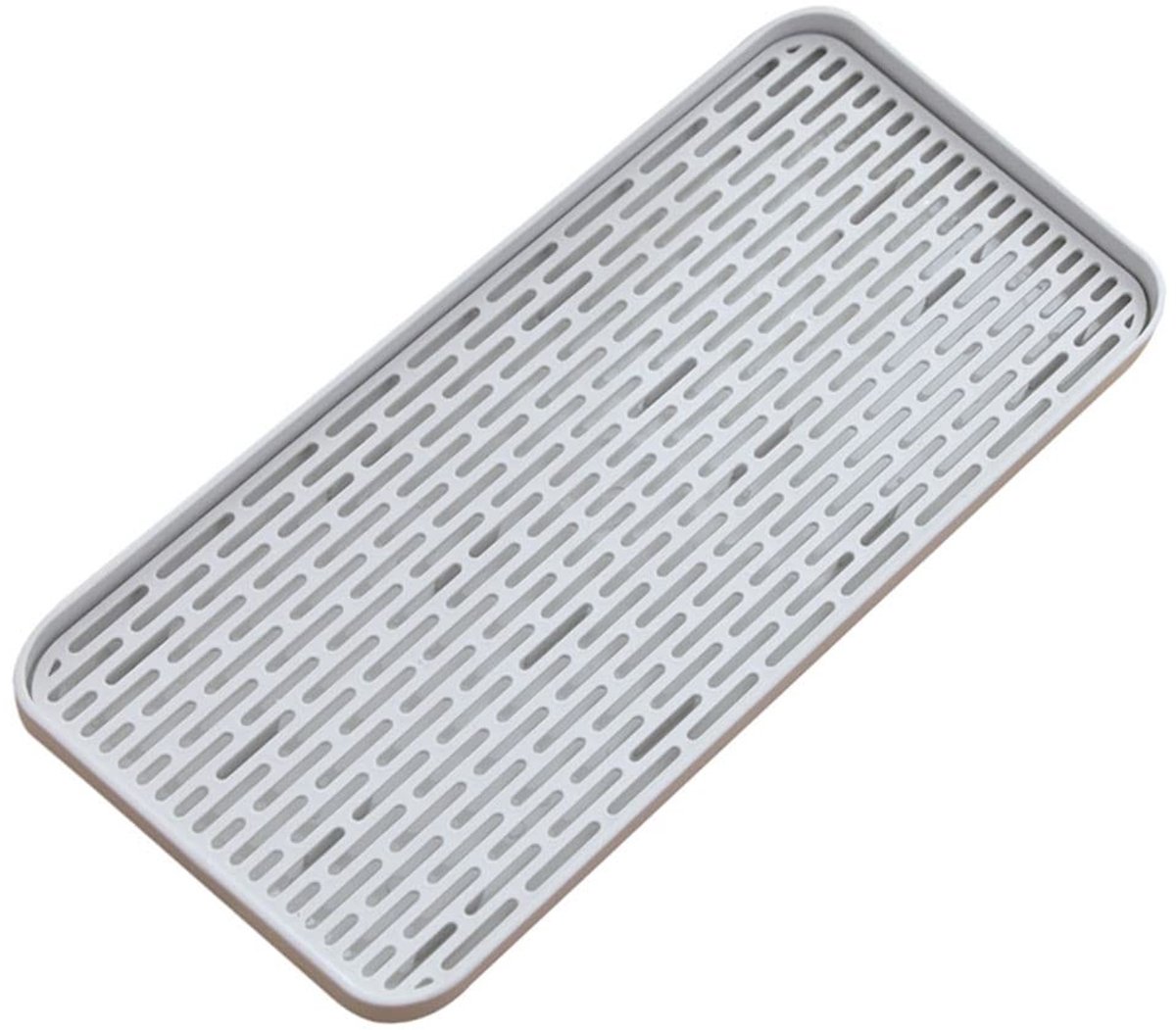 LIVIA HOME- Afdruiprek met lekbak - Afdruiprek inklapbaar - Afdruiprek voor gebruiksvoorwerpen - Afdruiprek voor fruitbekers - Dubbellaags ontwerp - 31 x 17,5 cm - Afdruipmat