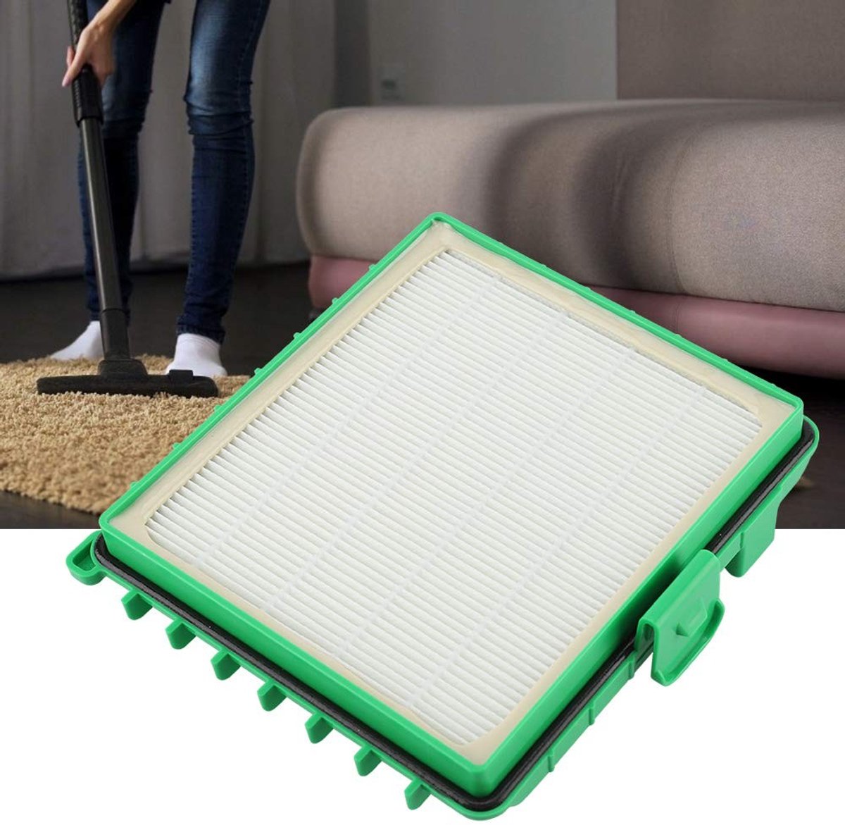 SOUQONE- Stofzuigerfilter Milieuvriendelijk - HEPA-filter - Geschikt voor RO4421/RO4427 - Actieve kool - Eenvoudig te installeren - 172 x 160 x 40 mm