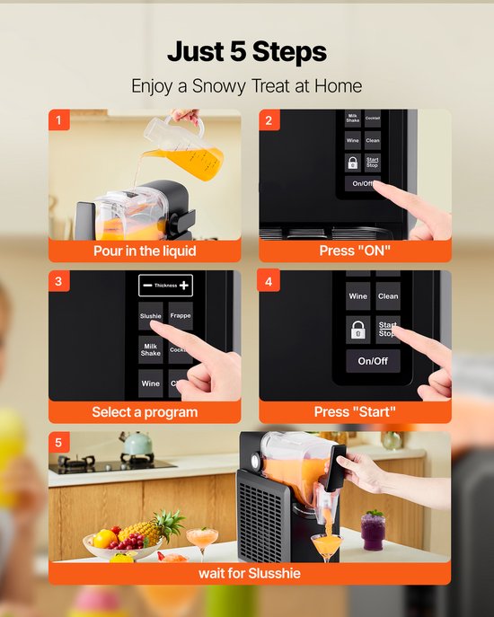 Jently slush machine - slush puppy maker - ijsmachine - 5 vooraf ingestelde programma's - 2.6L - geen ijs nodig — afbeelding 5