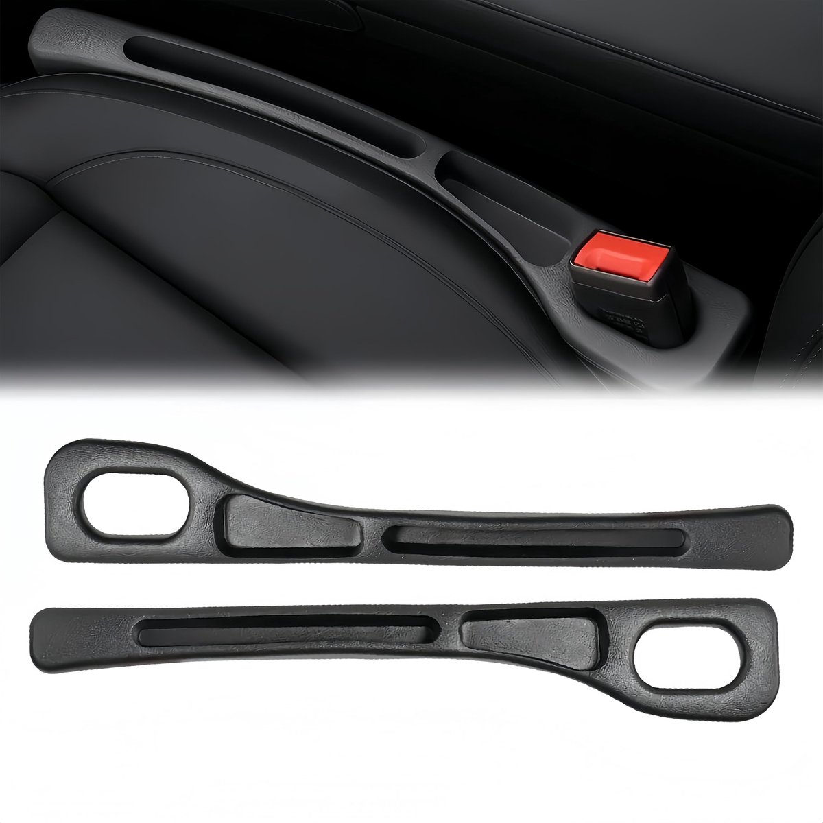 2025 Nieuwst Gap Organizer Opslagdoos, Universele Autostoel Opslagdoos, Autostoel Split Filler, Geschikt voor Auto, SUV, Vrachtwagen, Zwart, 2pcs Set
