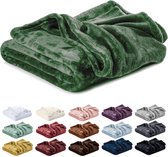 Lavea® Fleece Deken 150x200 cm – 1-persoons, Zacht – Warme Knuffeldeken van Pluizige Microvezel voor Bank en Bed, Ademend en Wasbaar – Donkergroen
