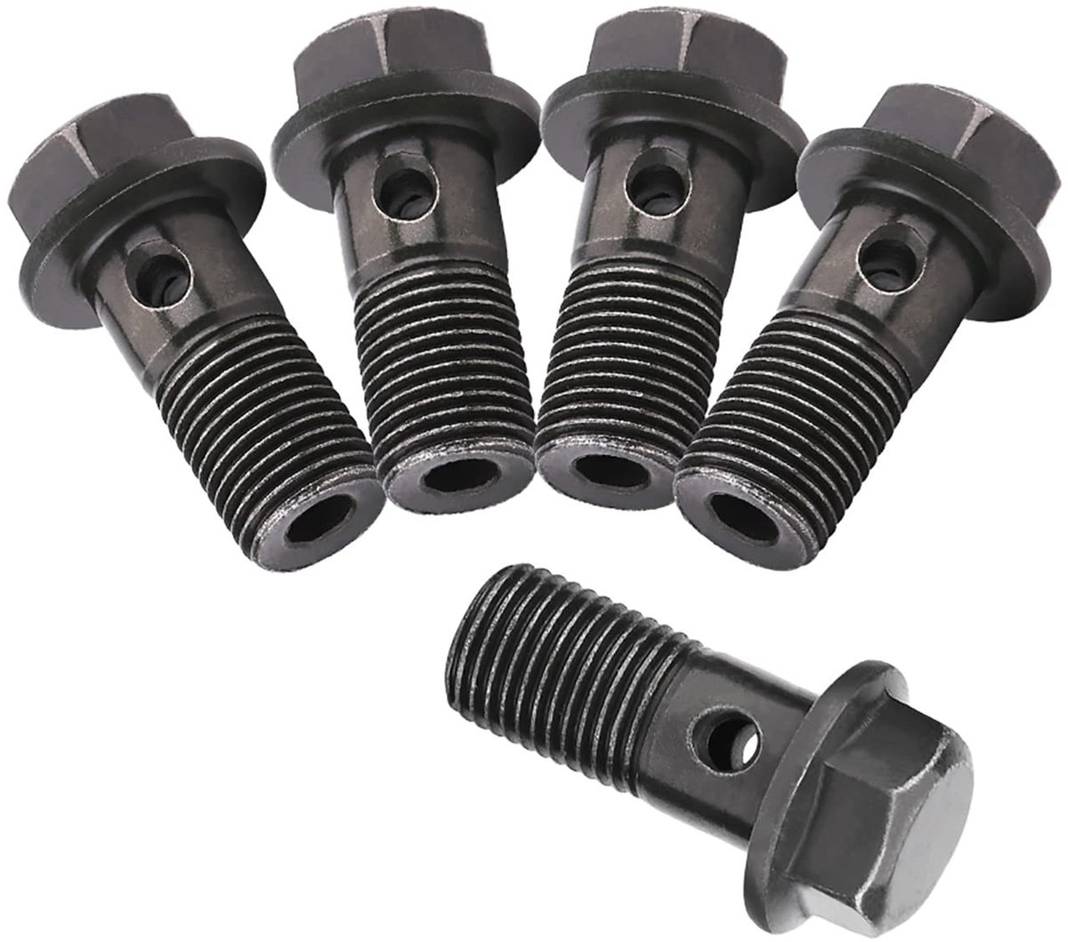 Dailygoods- Remverbindingen 5 stuks - Banjo Schroeven - Afdichtingsset - Roestvrij Staal - Geschikt voor Motorfietsen - Hoogwaardig Ijzer - Remschroeven
