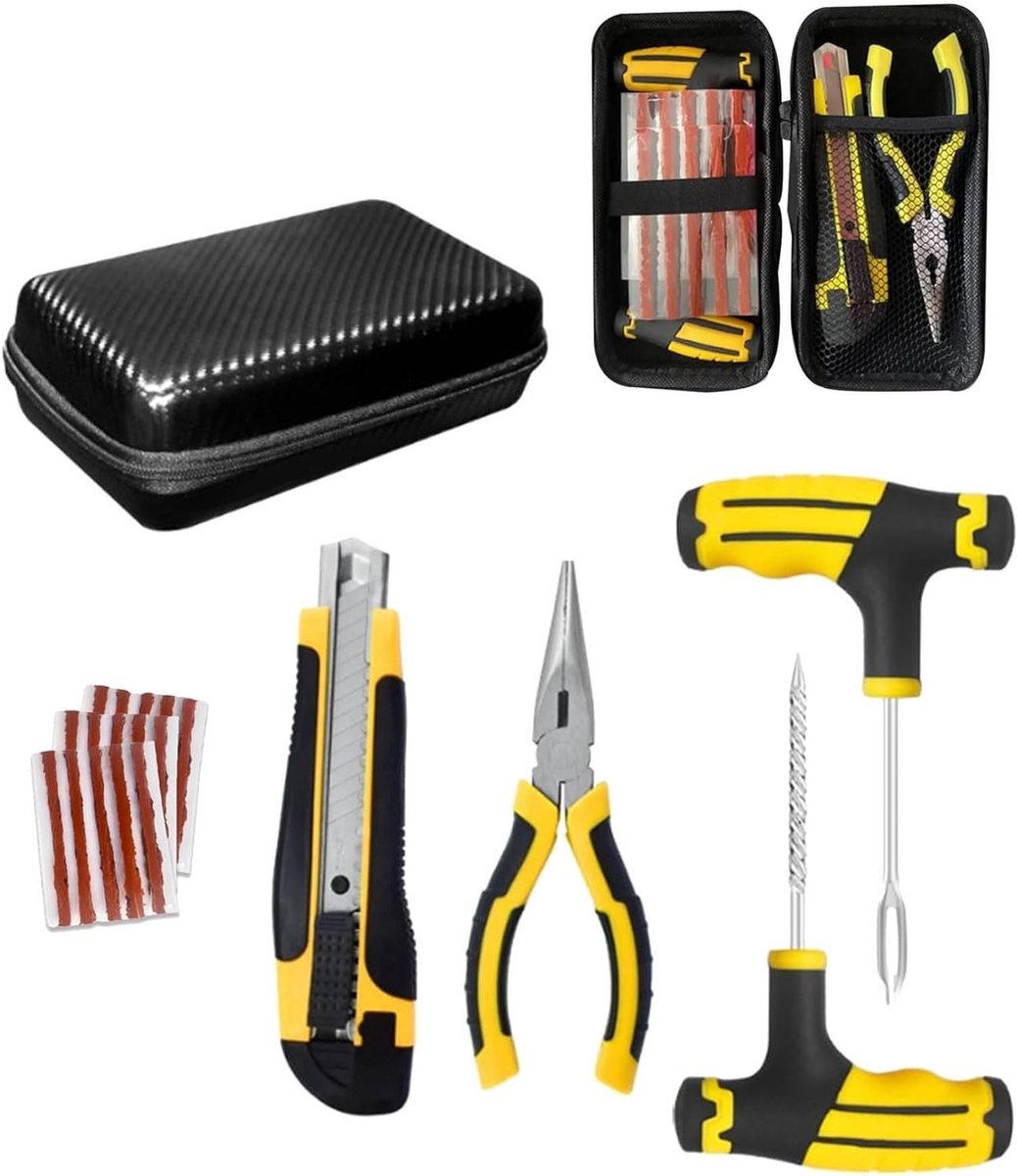 Bandenreparatieset - Tubeless Kit - Noodreparatie Onderweg - Compact & Draagbaar - 15x20x1 cm - Niet gespecificeerd