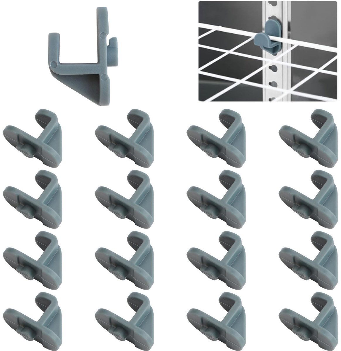 Dailygoods- Diepvriezerhaak 16 Stuks - Koelkastplankclips - Diepvriesklemhaken - Planksteun - Kunststof - Vervangende Plankclips