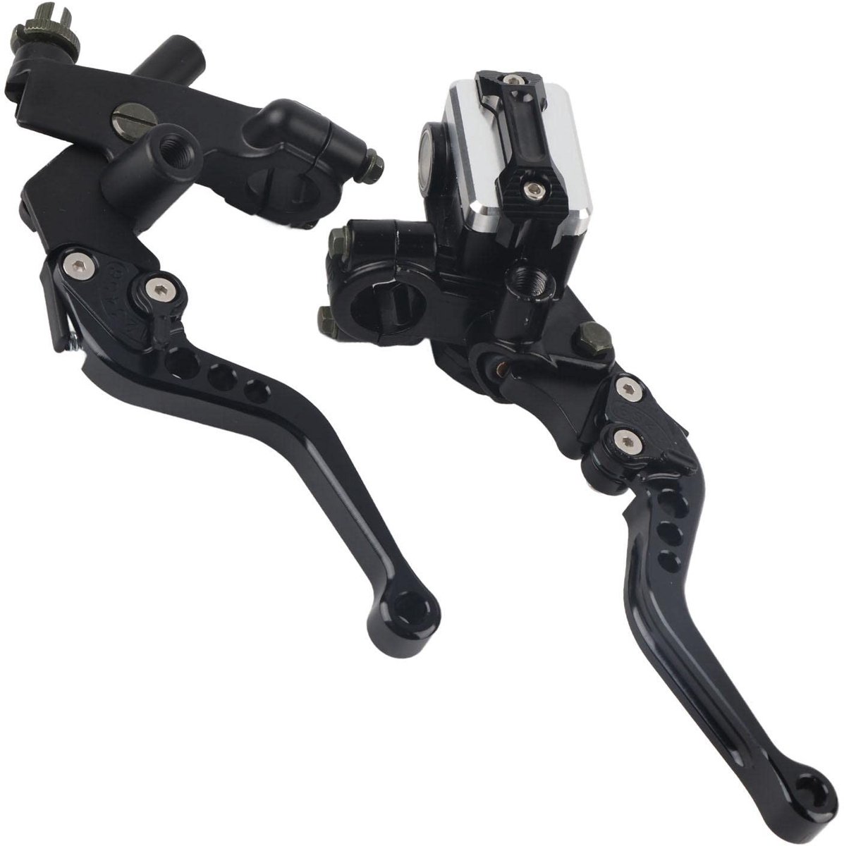 Dailygoods- Remcilinder Hoofdremcilinderset - Verstelbare Hendels - CNC-Aluminium - Universele Pasvorm 22mm - Vloeistoftank - Eenvoudige Installatie - Remhendels