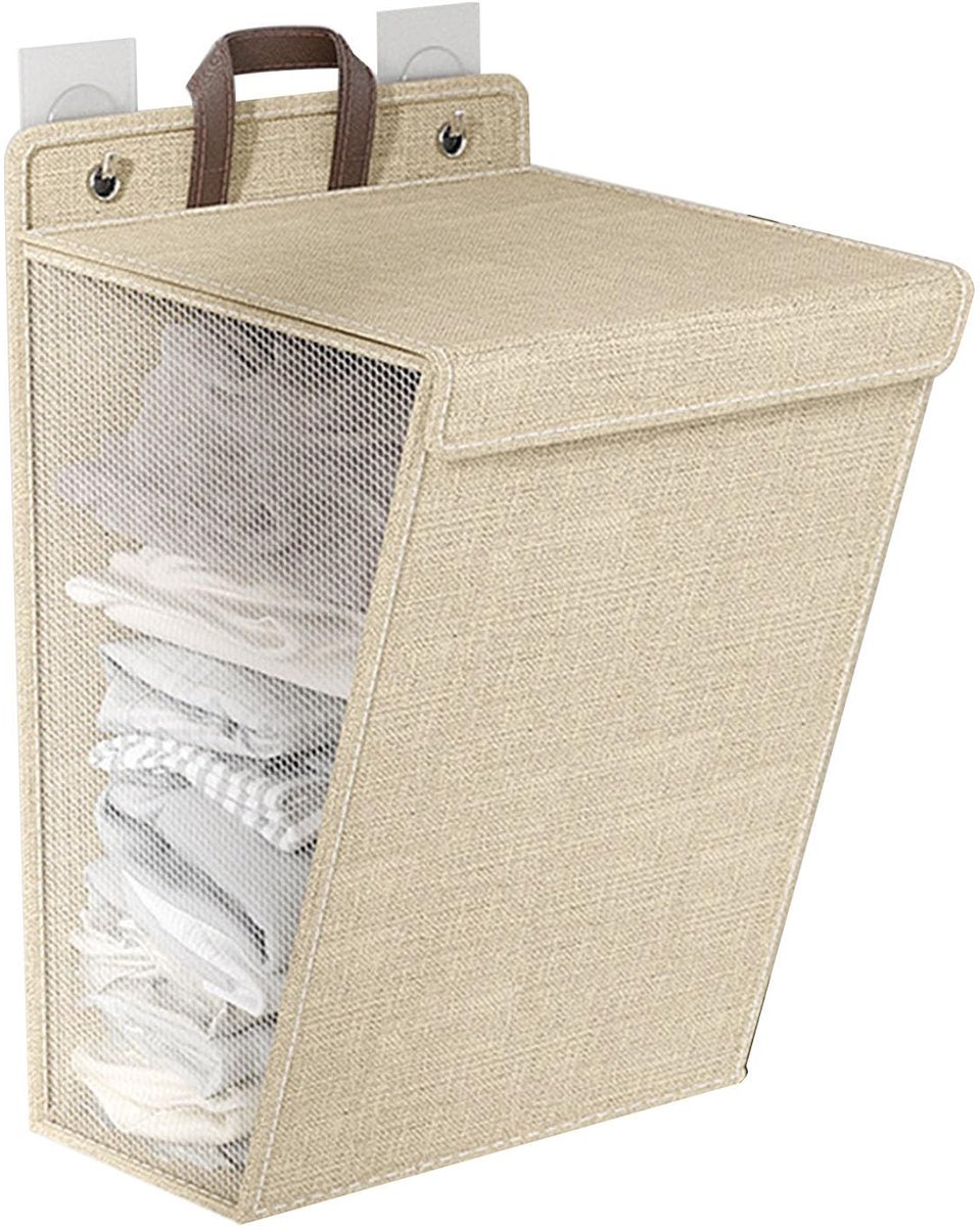 Dailygoods- Wasmand met deksel - Wasmand 3 vakken - Opbergmand - Opbergmand met deksel - Opbergmanden - Vouwbaar design