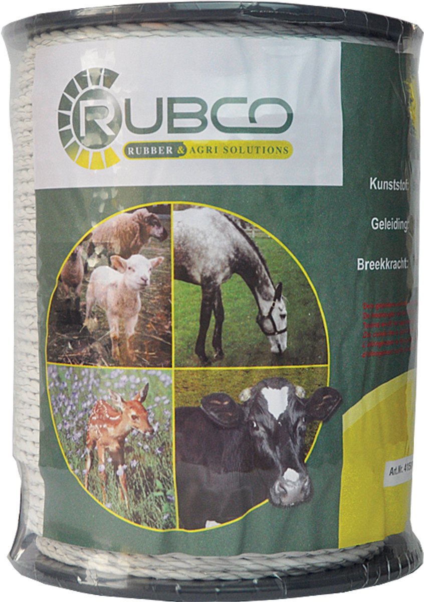 Schrikkoord Rubco 5mm wit 6 geleiders 200m
