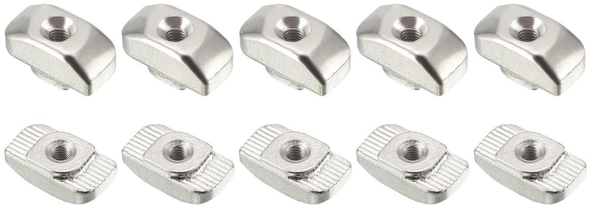 T-Groove Moeren M3 (Pack van 10) van Koolstofstaal voor Aluminium Profiel Extrusie Series 3030, Ideaal voor Bevestiging en Montage