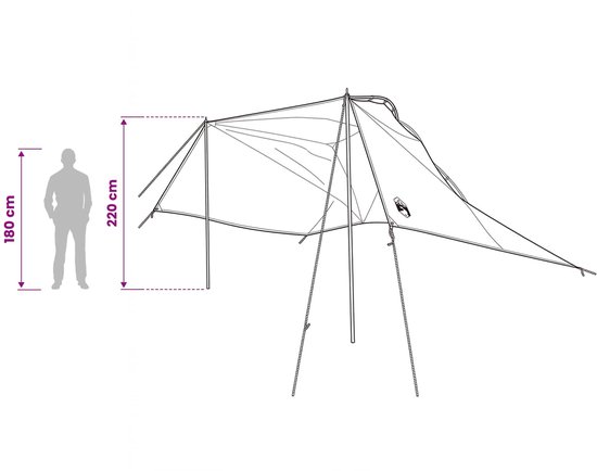 vidaXL - Auto - Tent - met - dak - Groen - 350 - x - 250 - cm - Polyester - en - Staal van Vidaxl — afbeelding 5