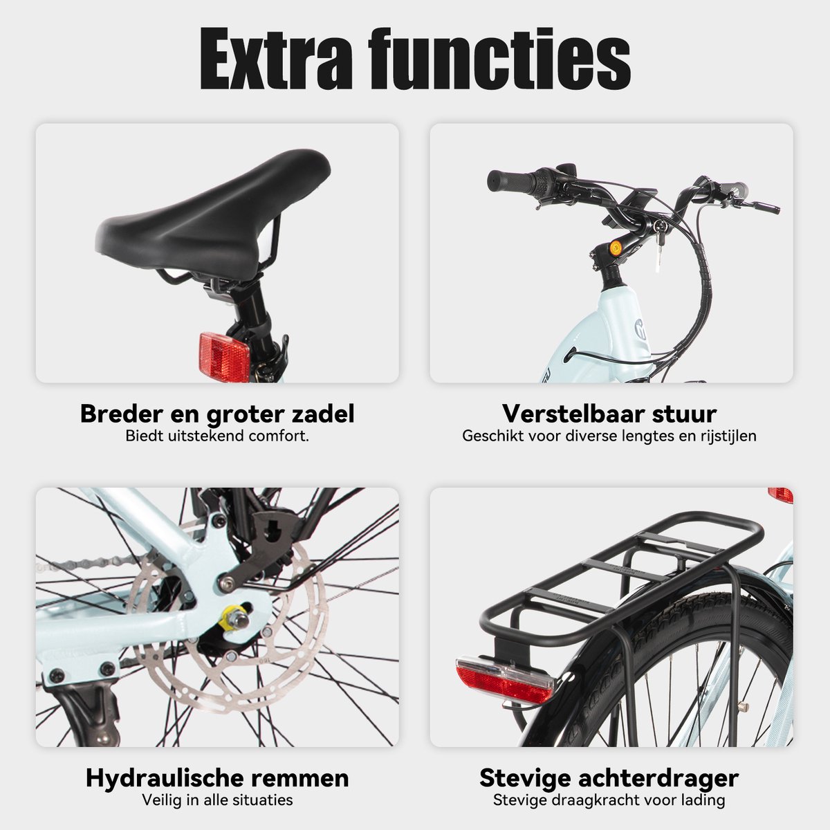 HILAND Overstreet E-Bike Dames - 28 inch - Hydraulische Schijfremmen - 3 Speed Naafversnelling - 250W - 10.4Ah Accu - Lage Instap thumbnail 4
