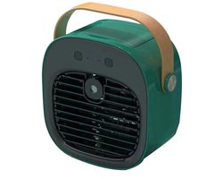 carmdering – Mini airco-kleine airco-4000mAh oplaadbare persoonlijke luchtkoeler-Mini-airconditioner met 3 snelheden – mini aircooler met water-Stille desktopkoelventilator voor thuis, slaapkamer, reizen, kantoor, buiten en binnen – Groen