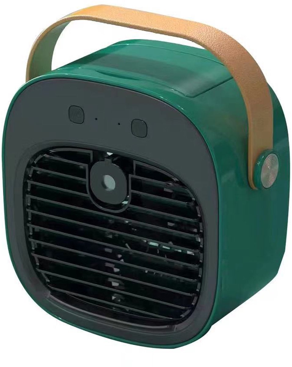 carmdering - Mini airco-kleine airco-4000mAh oplaadbare persoonlijke luchtkoeler-Mini-airconditioner met 3 snelheden - mini aircooler met water-Stille desktopkoelventilator voor thuis, slaapkamer, reizen, kantoor, buiten en binnen - Groen