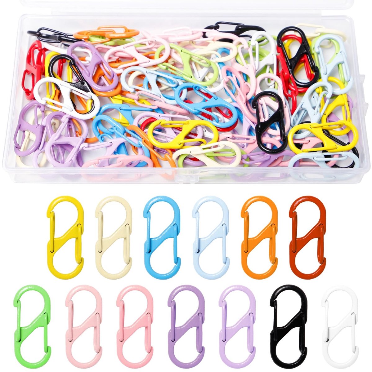 Dailygoods - 78 Stuks Mini S-Karabijnhaken voor Sleutelhangers en Handwerk