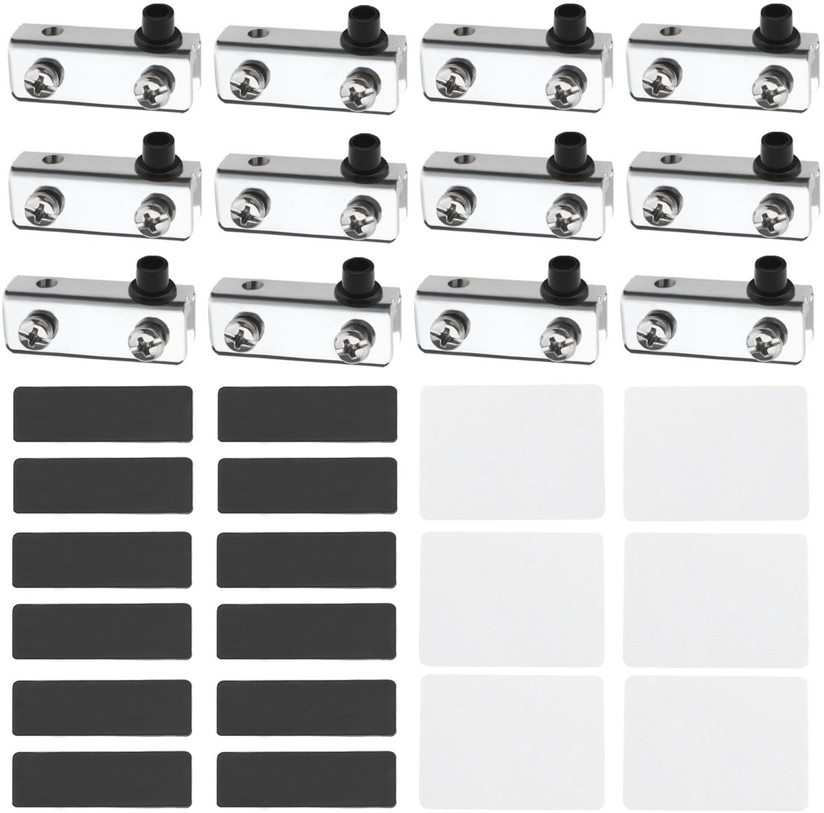 Dailygoods - Glazen Deurscharnieren - Verstelbare Scharnieren - Ideaal voor Displaykasten - Zilver - Glazen Deurklemmen - Vervangende Scharnieren - Ge...