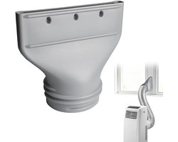 Platte Afvoerslang Adapter | 130mm / 150mm Slangaansluiting | Raamdoorvoer Voor Mobiele Airco En Droger | Geschikt Voor Dakraam En Standaard Raam | Sterke Aansluiting Luchtdicht | Voorkomt Terugstroom Van Afvoerlucht | Eenvoudig Te Monteren| Cyslmuk®