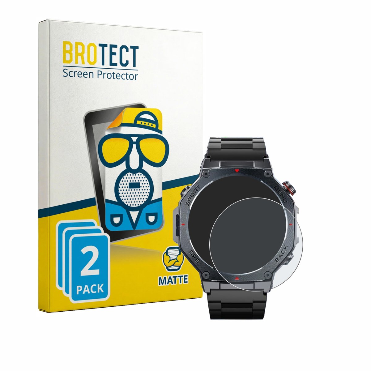 BROTECT - Screenprotector voor Jugeman V20 1.43" - Folie Beschermfolie matte 2 Stuks