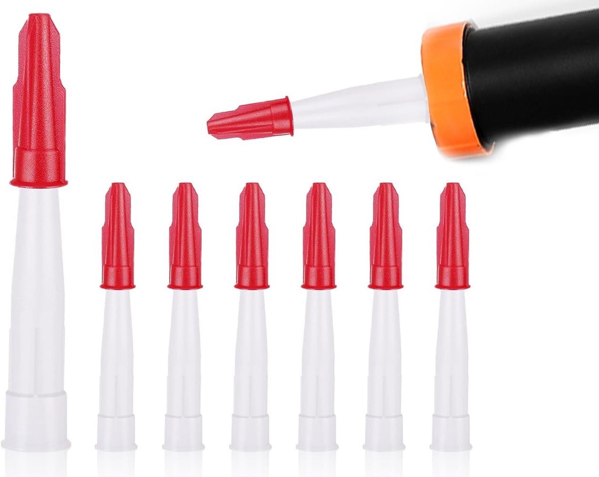 Pack van 6 Vervangende Cartridge Tips, Transparante Sealing Caps, Siliconen Nozzles voor Sealant en Lijm