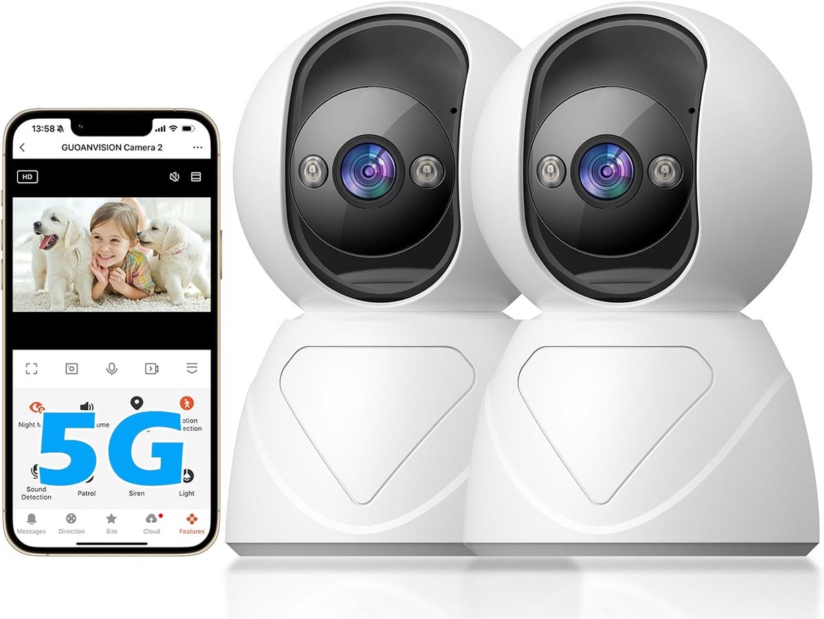 Binnen Camera - Beveiligingscamera Babyfoon - Huisbewaking Thuis - Automatische Tracking - FHD 1080p - Wit