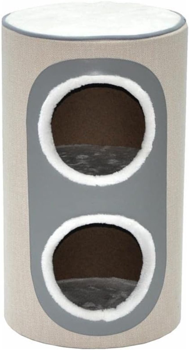 QIN® Krabton Voor Katten - Krabmeubel - Krabton - Beige/Grijs - 71cm x 38cm x 71cm