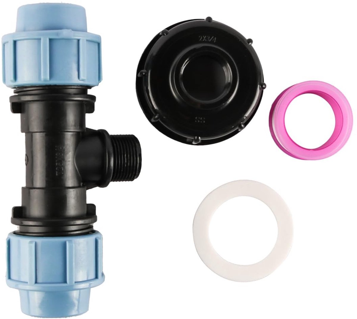 SMOAKEZ - Tank Schroefdraadaansluiting - Mdpe Waterleidingfittingen - Sterke verbinding - T-stuk Uitlaat 25mm - Slangverdelers - Geschikt voor...
