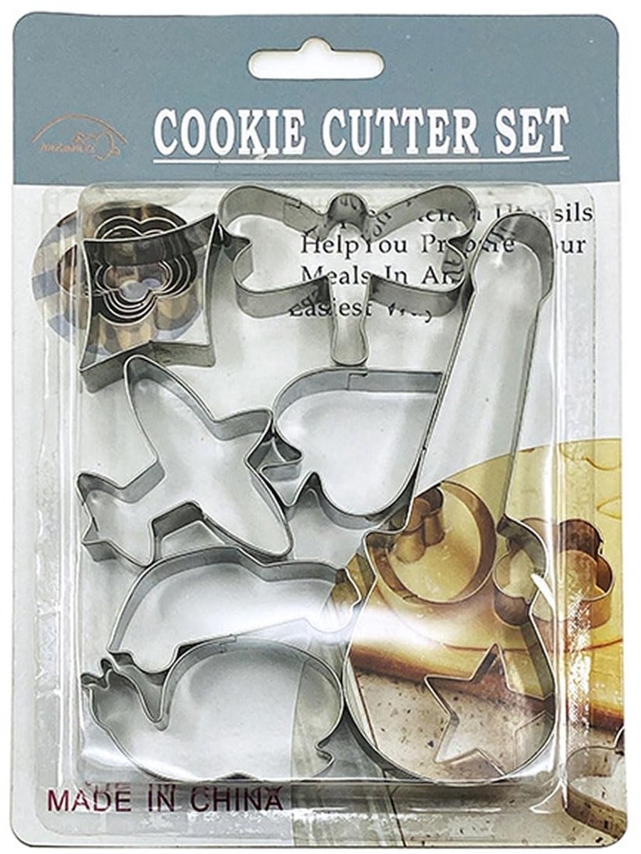 Dailygoods- Uitsteekvormen 7 Stuks - Kerstuitsteekvormen - Koekjessnijders - Roestvrij Staal - Vaatwasserbestendig - Hygiënisch en Praktisch - Koekjesvormpjes