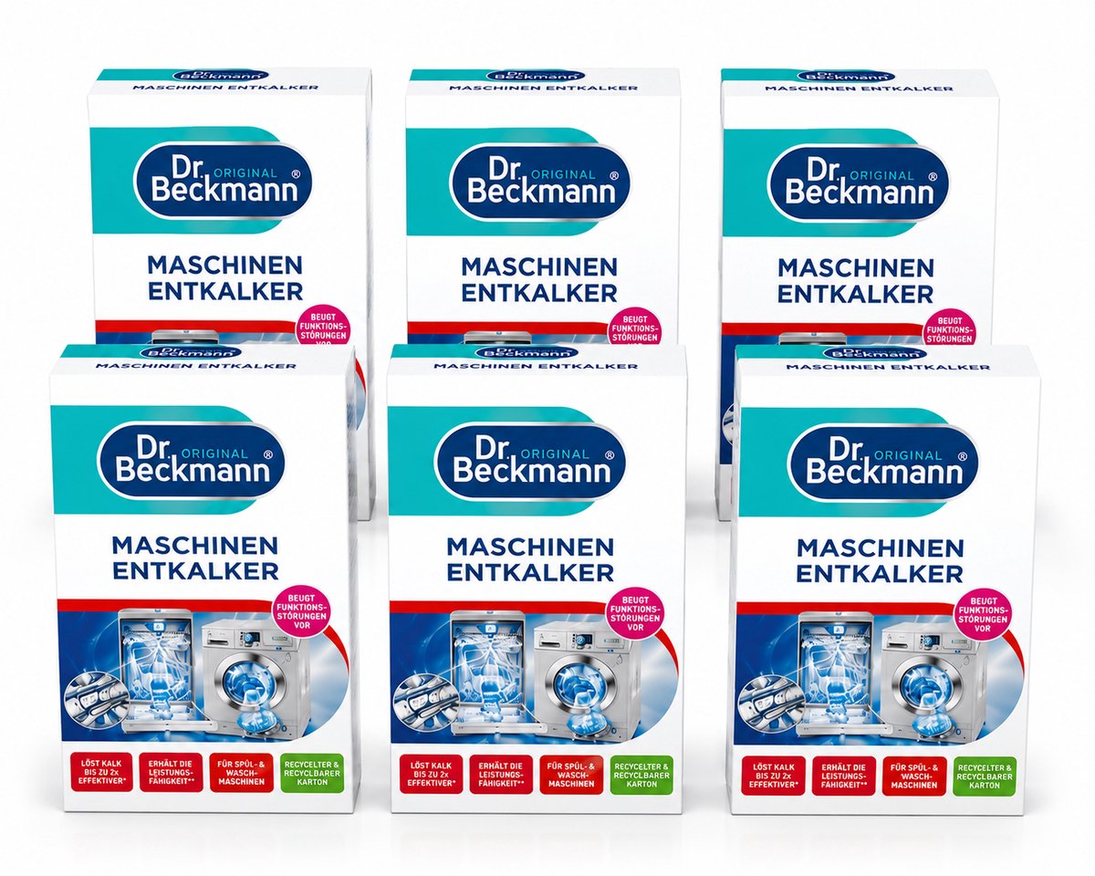 Dr. Beckmann Machines Ontkalker 12x50g Voordeelverpakking – Voor Wasmachine & Vaatwasser – Verwijdert Hardnekkige Kalkaanslag