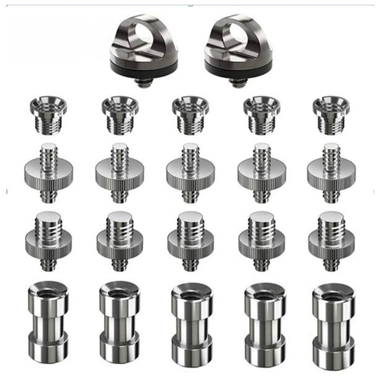 Dailygoods - 22 Stuks Statief Schroefdraad Adapter 1/4 naar 3/8 Inch