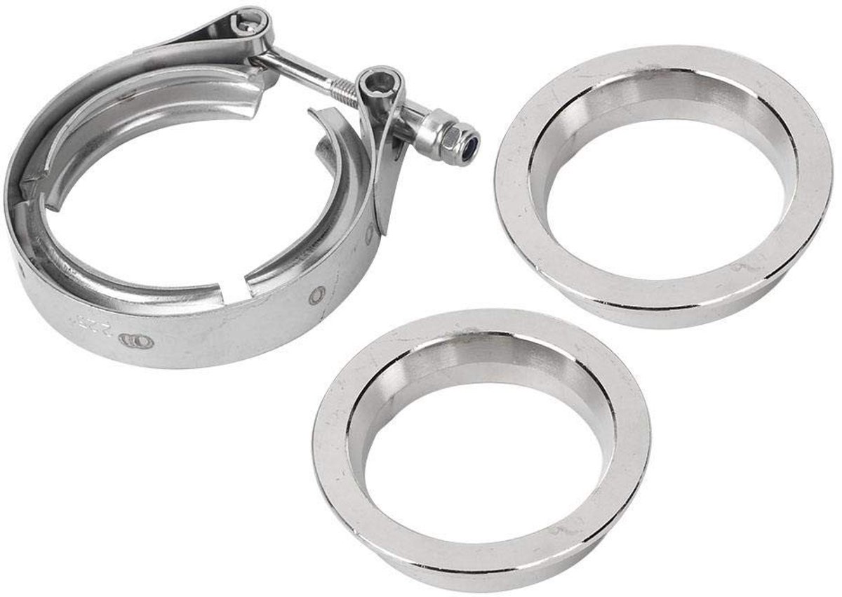 BRENZOOS - V-band klemset - Roestvrijstalen slangklem - Duurzaam en betrouwbaar - 2,0 inch - Uitlaatpijp klem - Geschikt voor auto-uitlaatsystemen -...
