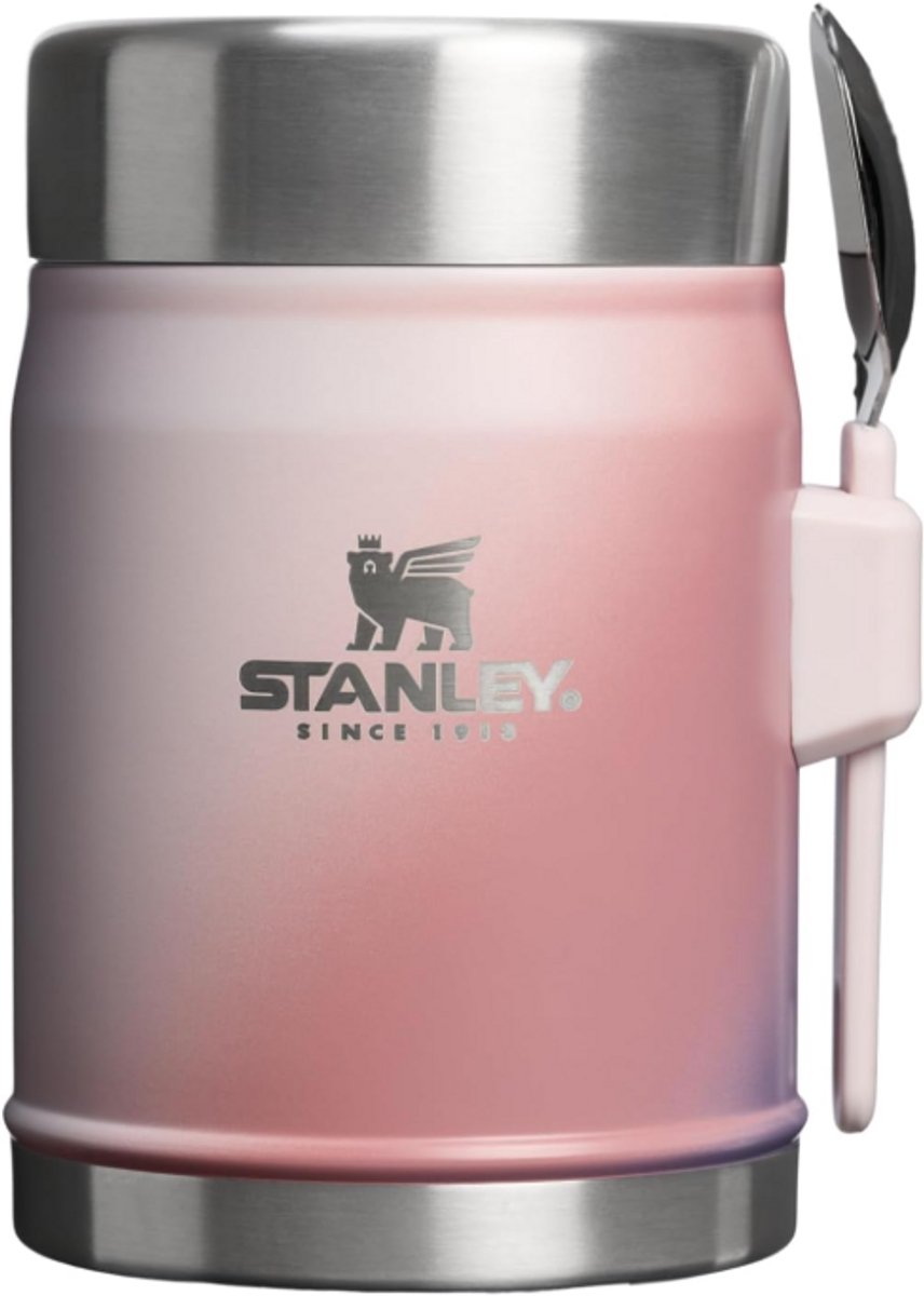 STANLEY The Legendary Classic Food Jar + Spork 0,41 L (14 oz) Dawn Spiral – Geïsoleerde Thermos Voedselcontainer met Lekvrije Deksel en Roestvrij Staal