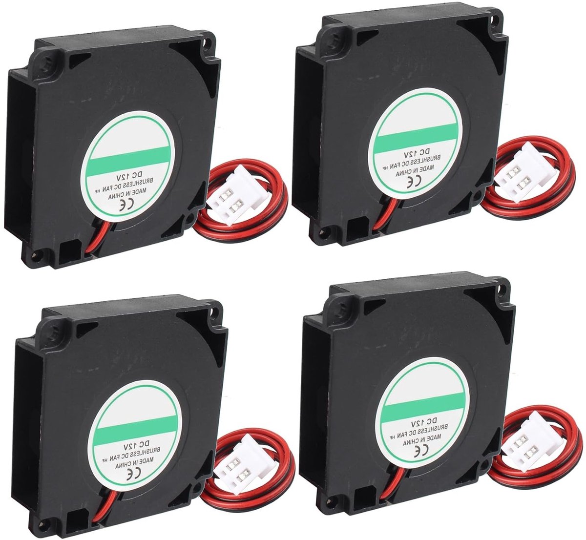 4 Stuks 3D Printer Koelventilator DC 12V 4010 Brushless Stille Ventilator voor 3D Printen, Geschikt voor Makerbot, Ender 3 en CR-10
