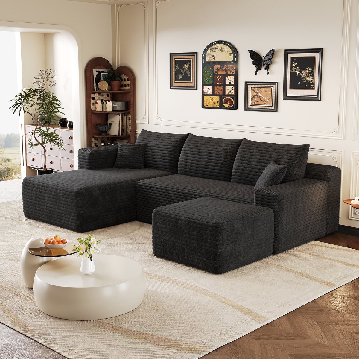 HAUSS SPOLE Hoekbank - Modulaire Chaise Longue - Diepe Zitting Zonder Montage - Voor Woonk