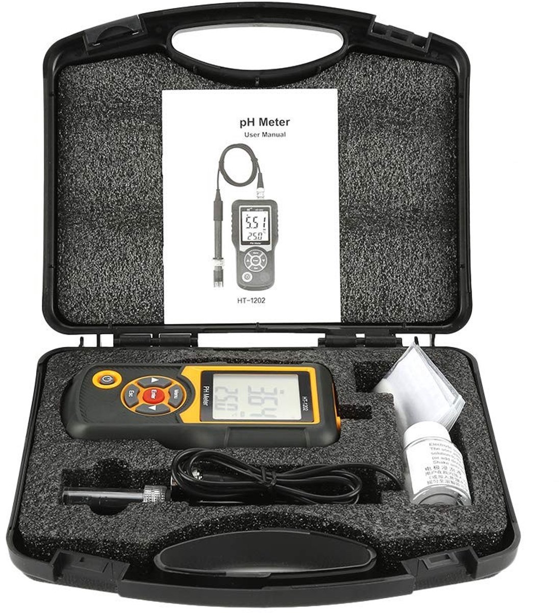 Dailygoods - Digitale PH Meter - Hoge Precisie Waterkwaliteit en Temperatuur Meter - Wateranalyse - Nauwkeurigheid - Onderzoek - PH Meting