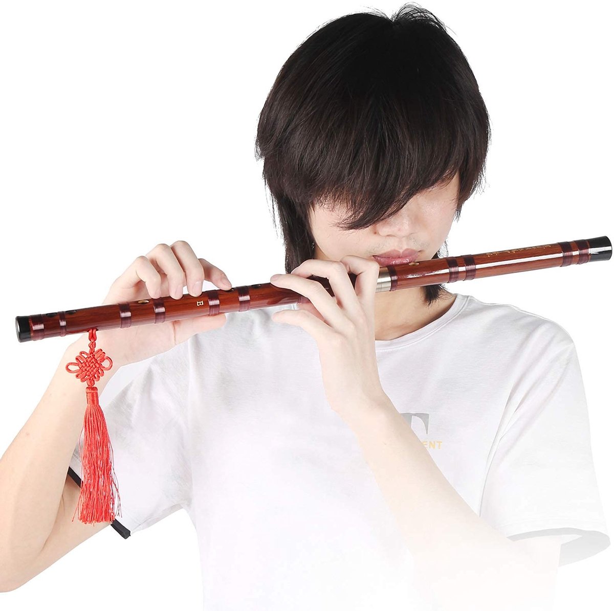 JHUBERS- Bamboefluit Traditioneel - Dizi Instrumentenset - Muziekinstrument voor Beginners - Fijn Gepolijst - Melodisch Geluid - Gouden Reliëfmarkering