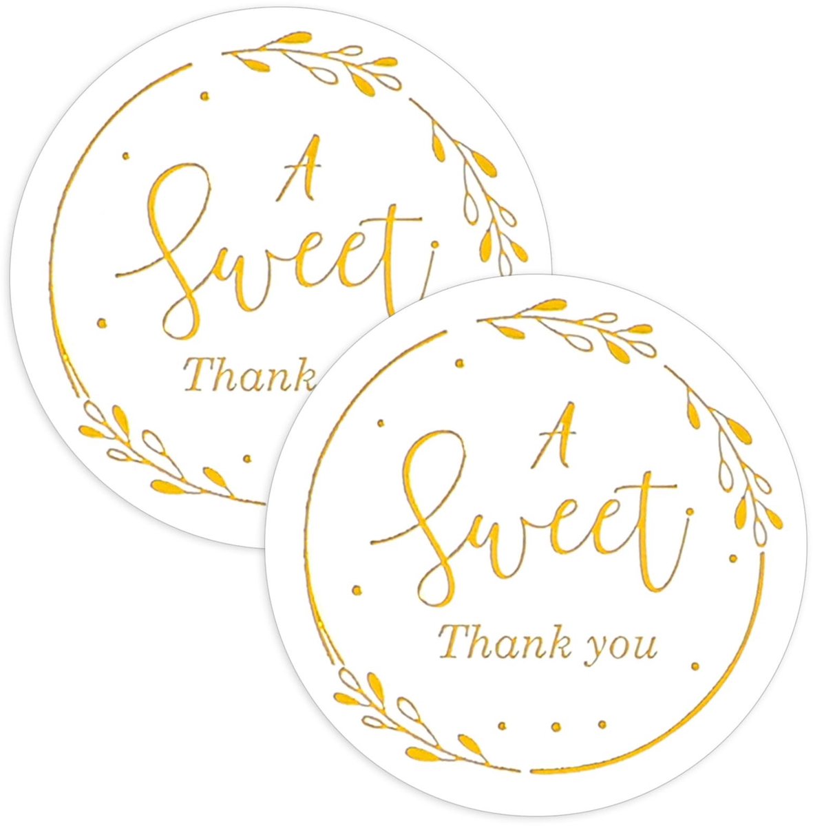 Dailygoods- Bedankstickers 120 Stuks - 5 cm Rond - Zelfklevend - Goudfolie - Eco-vriendelijk - Perfect voor Feesten - Bedanklabels