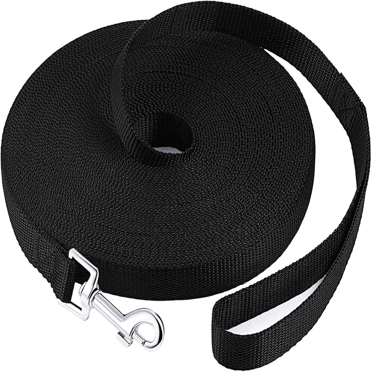 Dailygoods- Trainingslijn 20 m - Hondenriem - Duurzaam Nylon - 360 Graden Draaibare Sluiting - Lichtgewicht - Versterkte Kruisnaden