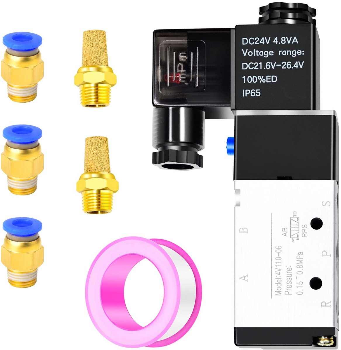 Dailygoods - 12V DC Magneetventiel - 3 Weg Normaal Gesloten - Duurzaam Aluminium - Snelle Reactie - Elektrisch Ventiel - Geschikt voor Diverse Toepass...
