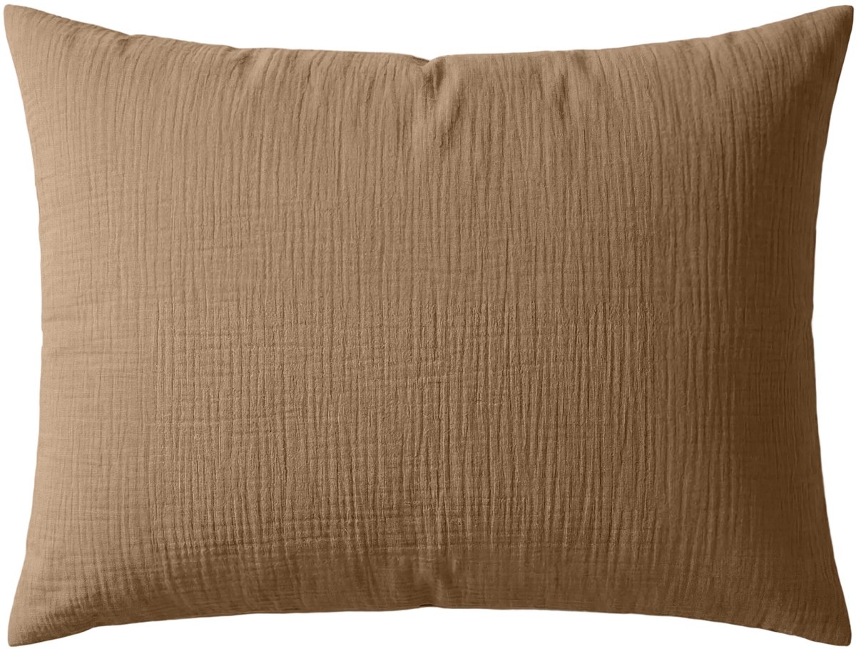 Zelesta Deluxe Katoen Mousseline Kussensloop Set Van 2 - Bruin 80x80cm