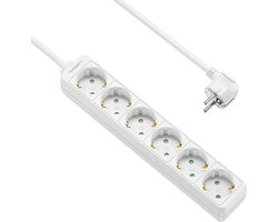 Stekkerdoos - 6-voudig - 10 meter - Wit - Allteq
