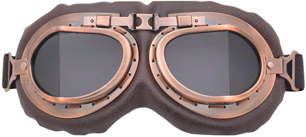 Disfraz Vintage Motorcyclusbril Windproef, Vintage vliegende vlieger bril voor man en vrouw, scherp zicht, voor Atv, fiets, outdoor sport (plated)
