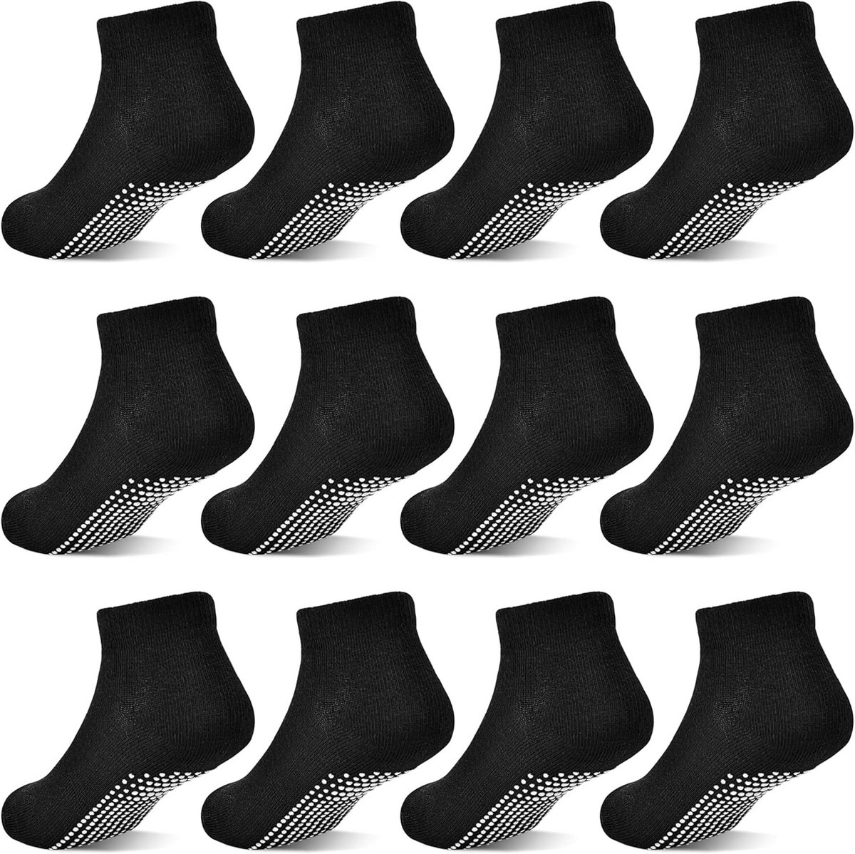 Babysokken - Kindersokken - Dagelijks Gebruik - Antislip Zolen - 12 Paar - Multicolor