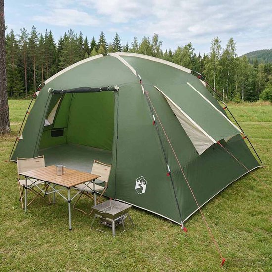 vidaXL - Huisje - Tent - met - dak - Groen - 400 - x - 210 - x - 180 - cm - Polyester van Vidaxl — afbeelding 4