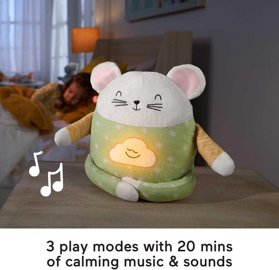 Meditatie Muis - Pluche dier - Kind kalmeren - Zacht buiklicht - 14 x 245 cm - Meerkleurig — afbeelding 4