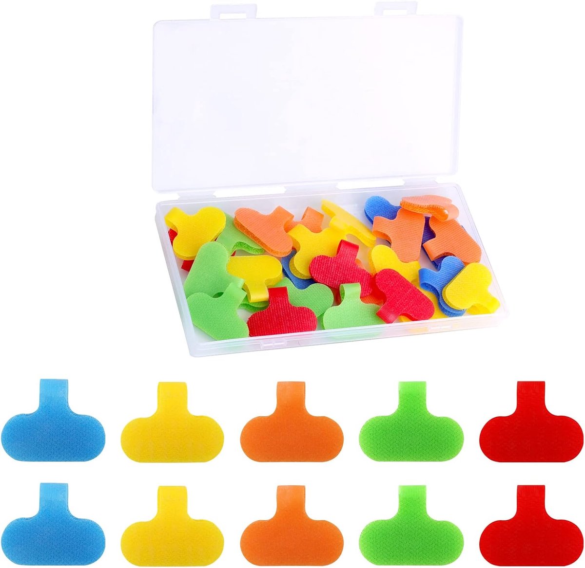 Allecto plus - Set van 30 Kabeletiketten voor Kabelbeheer en Identificatie in 5 Kleuren