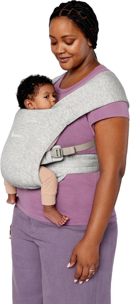 Baby Draagzak - Draagdoek Newborn - Baby Dichtbij - Ultra Zacht - 3-12 kg - Zacht Grijs