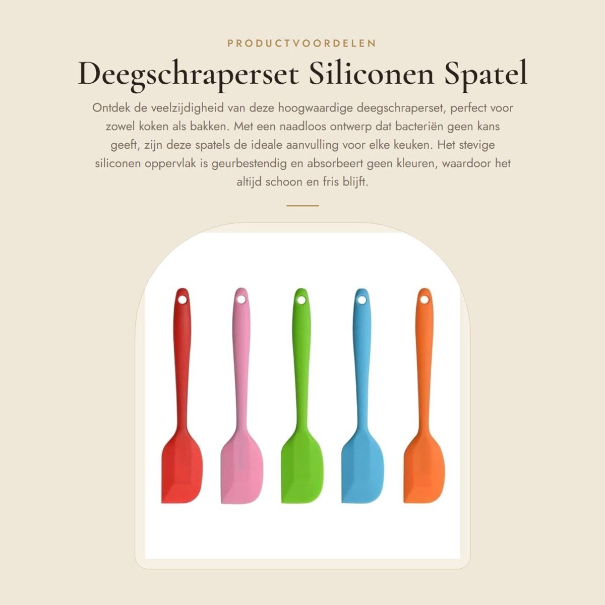 Dailygoods- Deegschraperset 5 Stuks - Siliconen Spatel met Metalen Kern - Hittebestendig tot 230°C - Duurzaam en Geurbestendig - Vaatwasmachinebestendig